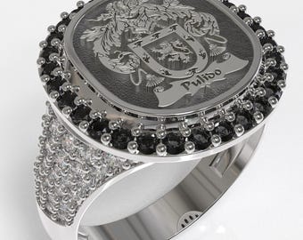 Personalized Family Crest Signet Ring, Coat of Arms Ring, Family Crest Rings, Custom Signet Ring, Crest Ring, Family Crest Signet Ring