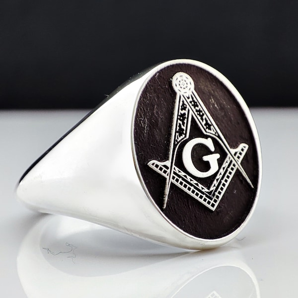 Mens Masonic Ring Etsy