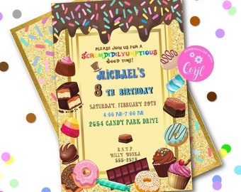 Candy Birthday Invitation Template | Editable Party Invite (Digital Download)