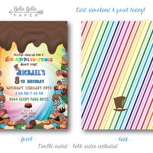 Candy Party Invitation Template | EDITABLE FILE | Instant Download ...