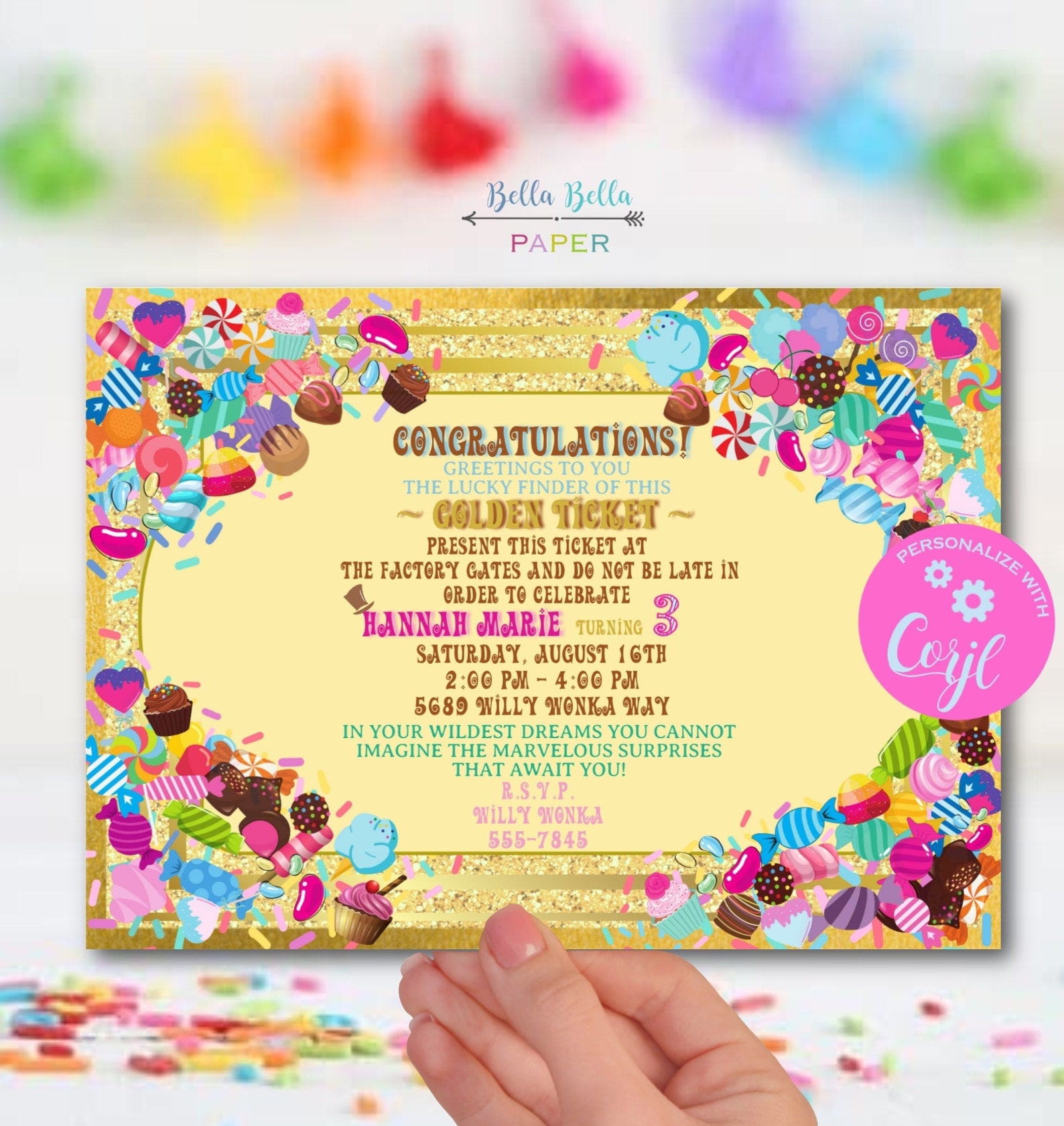 Candy Party Invitation Template | EDITABLE FILE | Instant Download ...