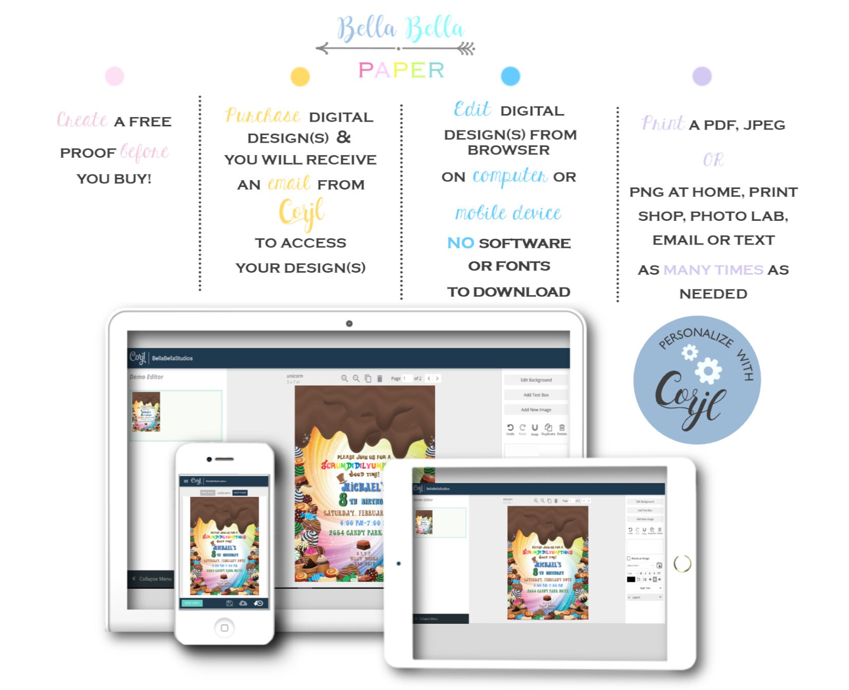 Candy Party Invitation Template | EDITABLE FILE | Instant Download ...