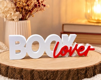Bücherliebe Schriftzug – kleine Deko für Leseratten & Buchliebhaber