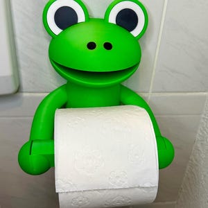 Frosch Toilettenpapierhalter 3D-Druck – Lustiger WC-Halter für Kinder & Erwachsene – Badezimmer-Deko – Wandhalter Tier grün