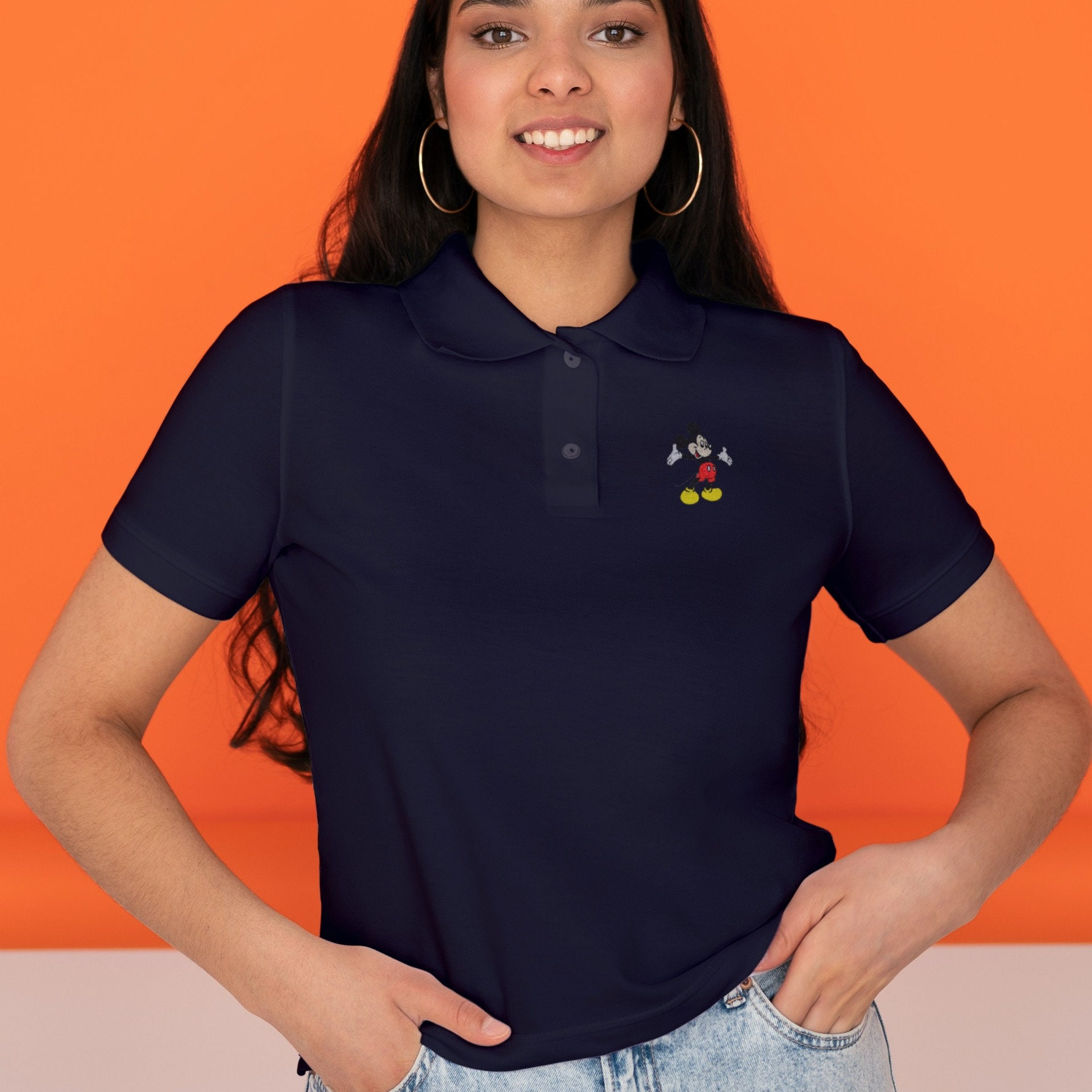 Discover Mickey Mouse Embroidered UNISEX Golf Shirt