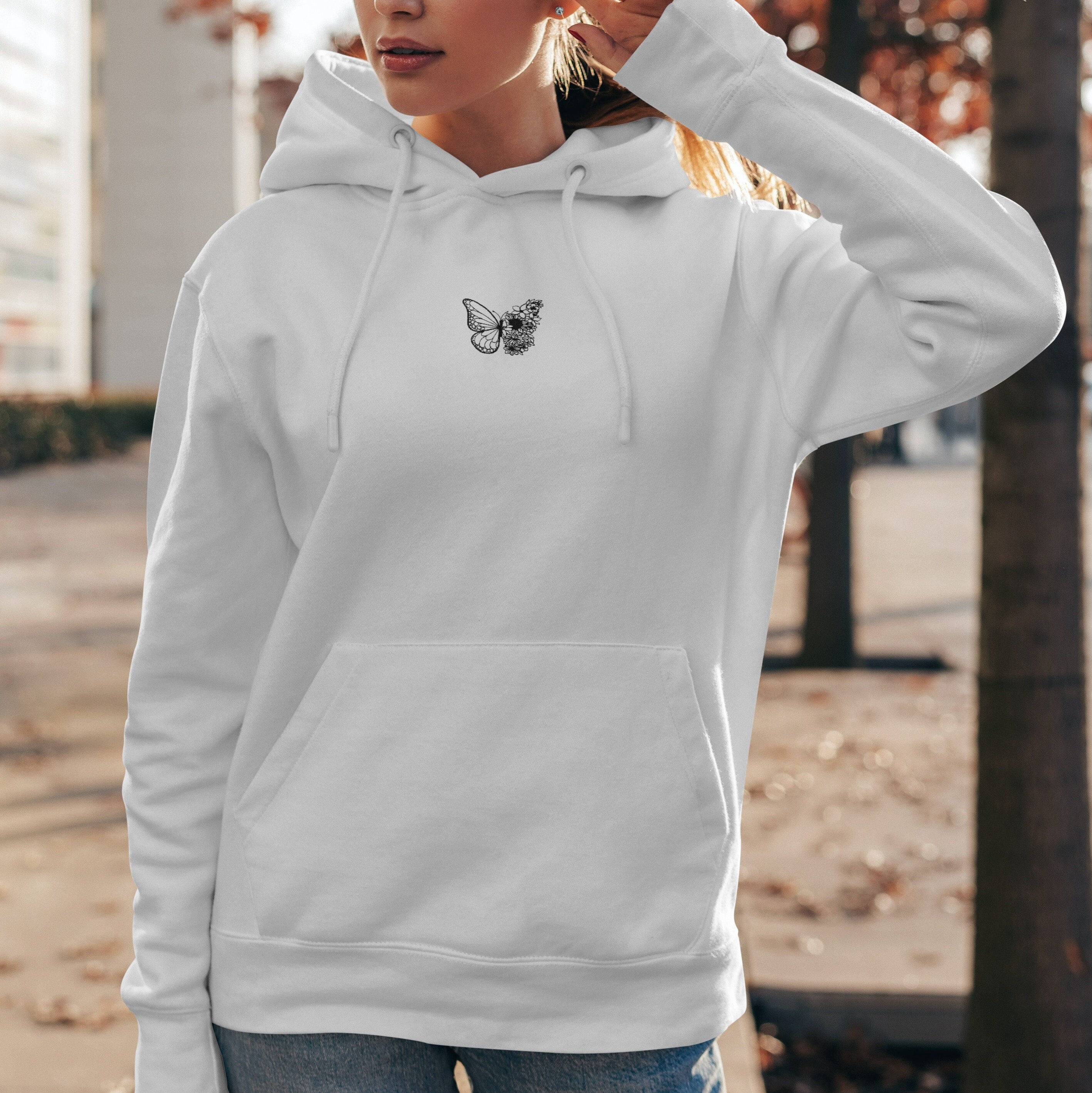 White flower hotsell hoodie