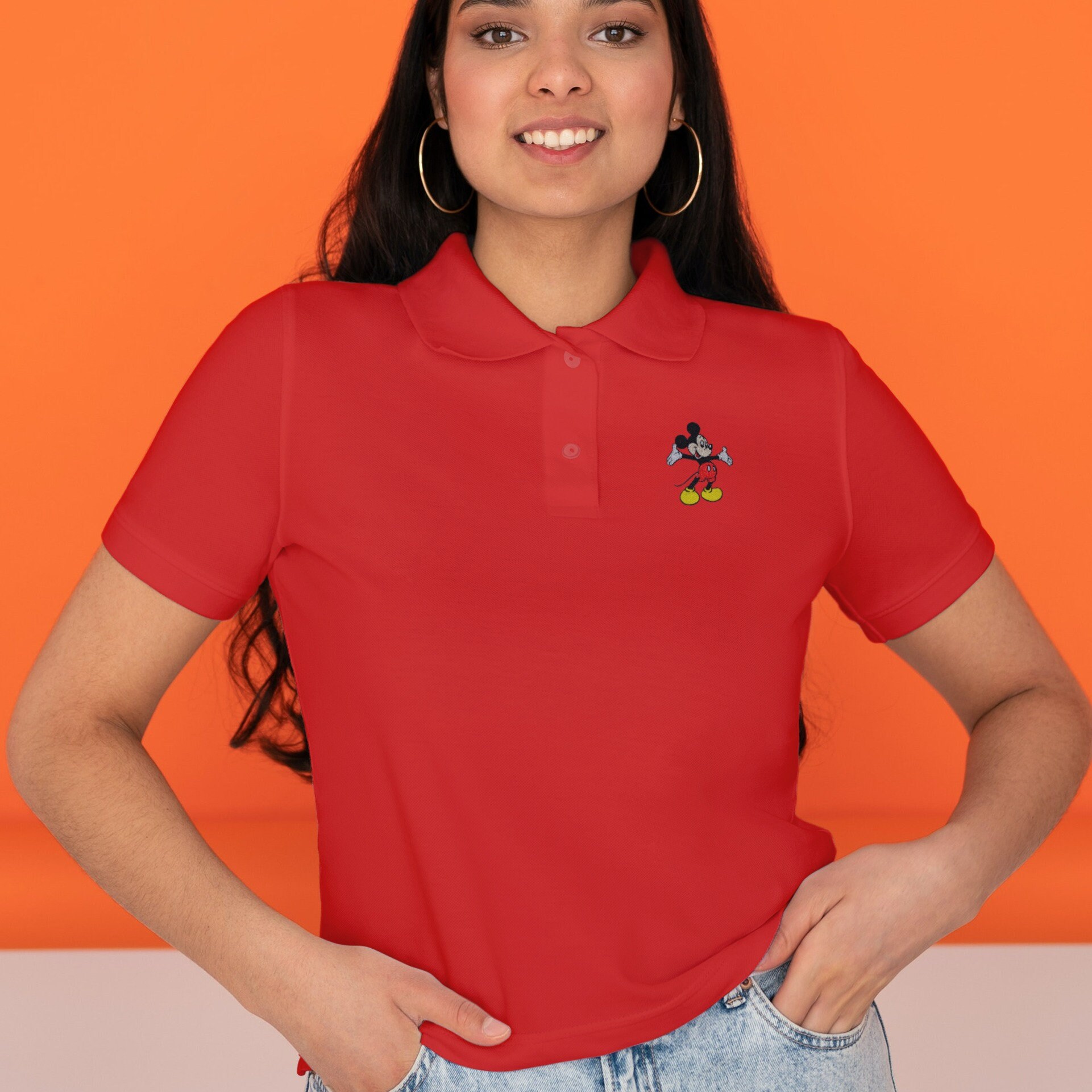 Discover Mickey Mouse Embroidered UNISEX Golf Shirt