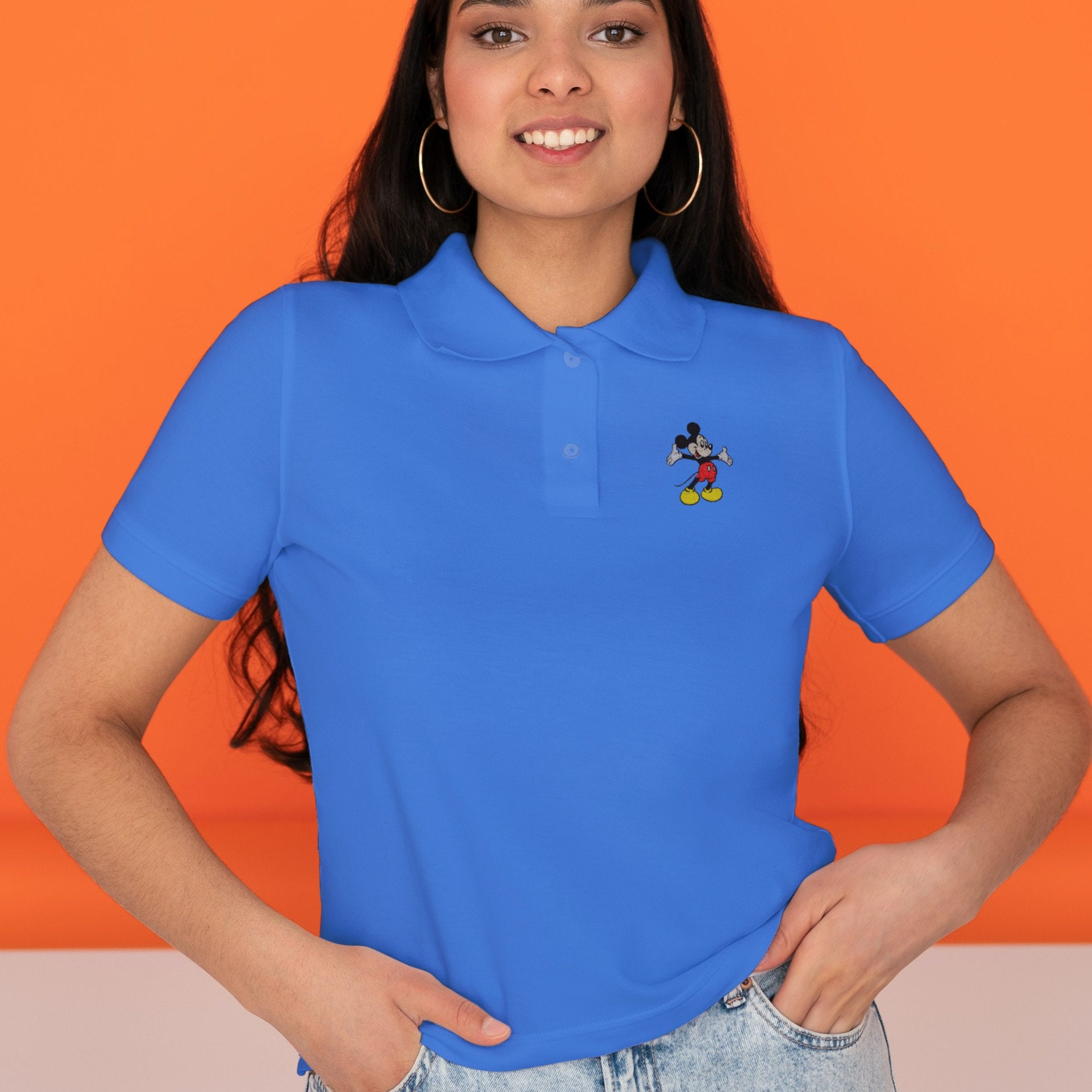 Discover Mickey Mouse Embroidered UNISEX Golf Shirt