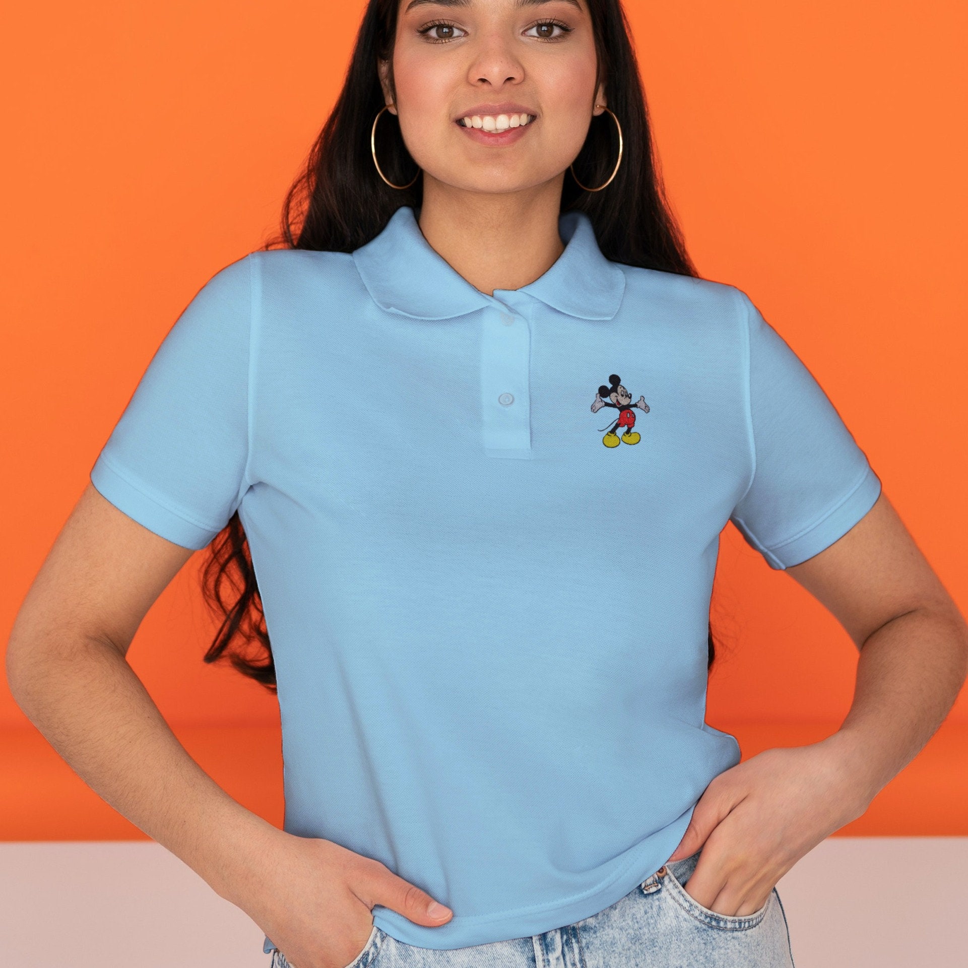 Discover Mickey Mouse Embroidered UNISEX Golf Shirt