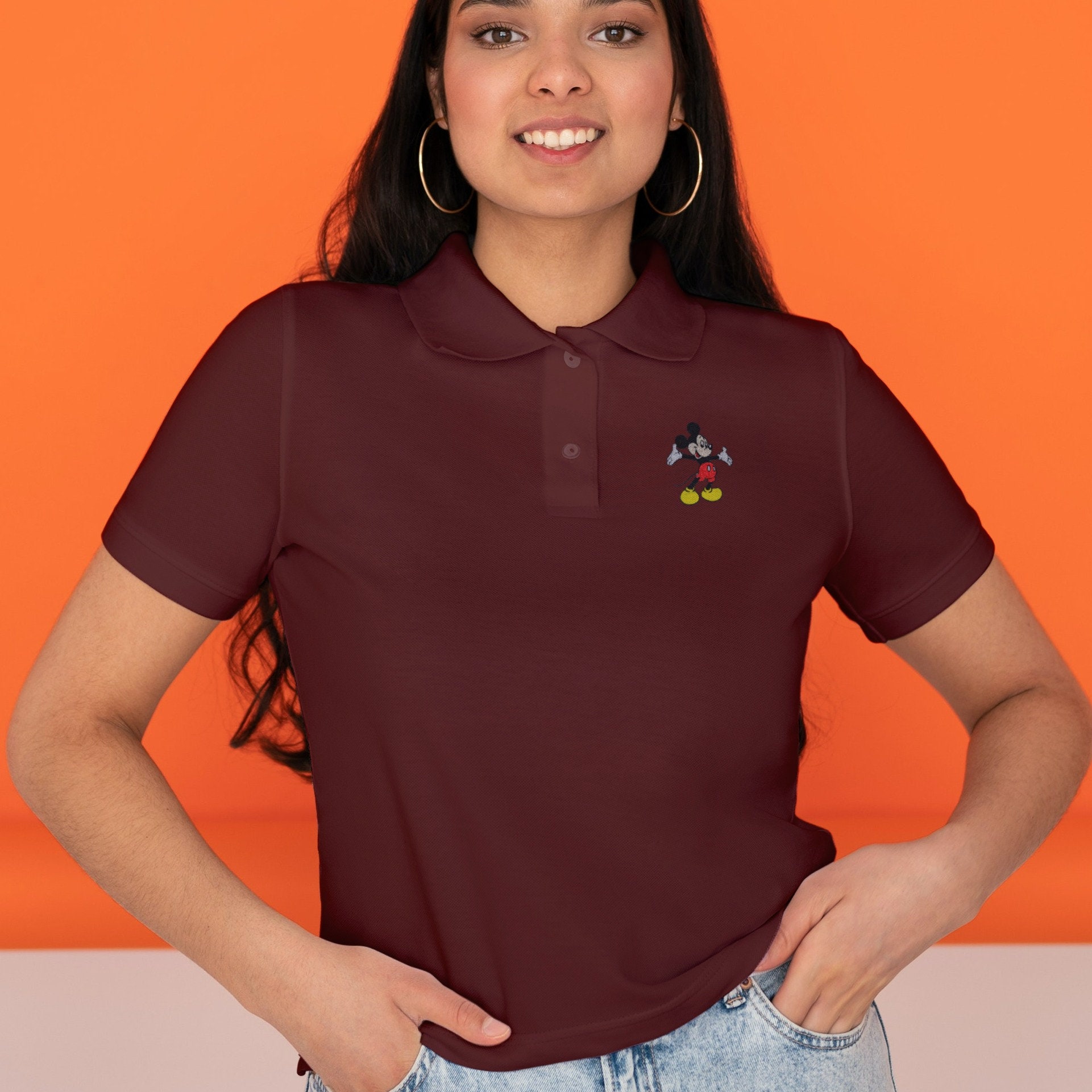 Discover Mickey Mouse Embroidered UNISEX Golf Shirt