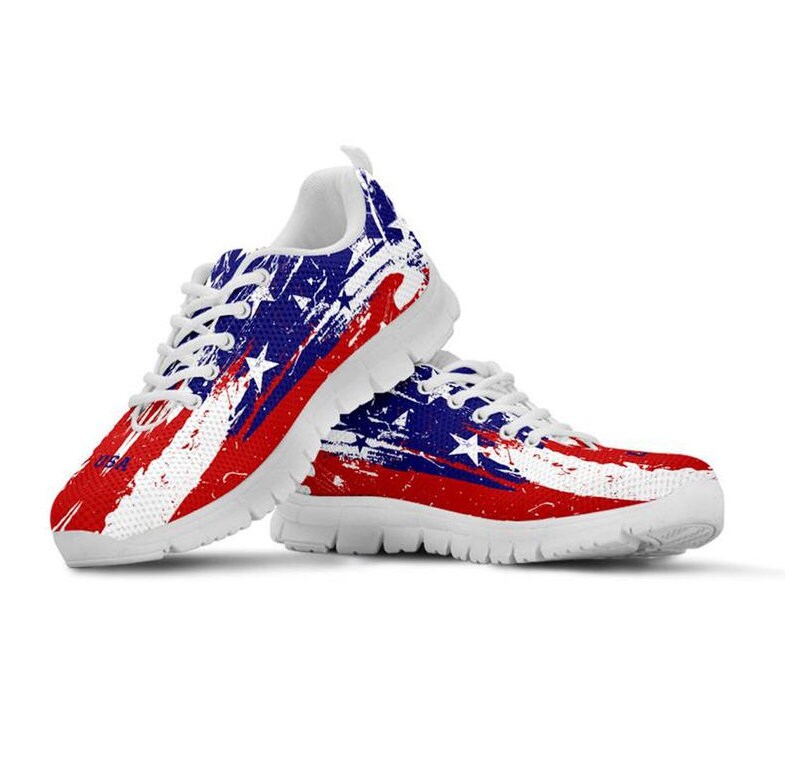 Usa Flag Sneakers Shoes USA Flag Sneakers Running Shoes Etsy