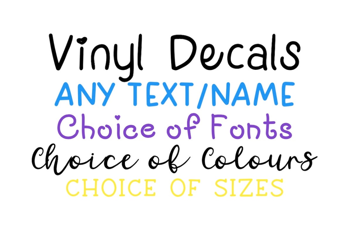 Personalised Vinyl Decal Stickers Etsy UK