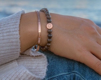 Armband Perlen Back to the Roots, Perlenarmband, Rose-Gold, Bronzit