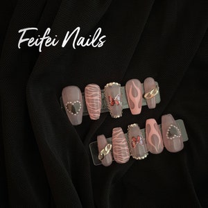 y2k Pink Press On Nails | Handmade & Reusable