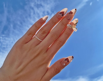 Kawaii Luxury Pink Reusable Press on Nails | Salon Quality Handmade | Japanese Style False Nails