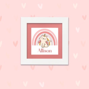 Personalized Kittycorn Print, Cat Unicorn, Wall Art, Gift for Girl
