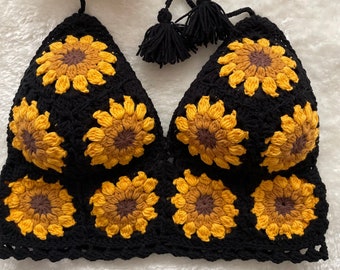 Canotta all'uncinetto fatta a mano / Bralette all'uncinetto / Top estivo all'uncinetto / Top corto Boho / Top all'uncinetto all'uncinetto / Regalo mamma figlia, Bralette di cotone