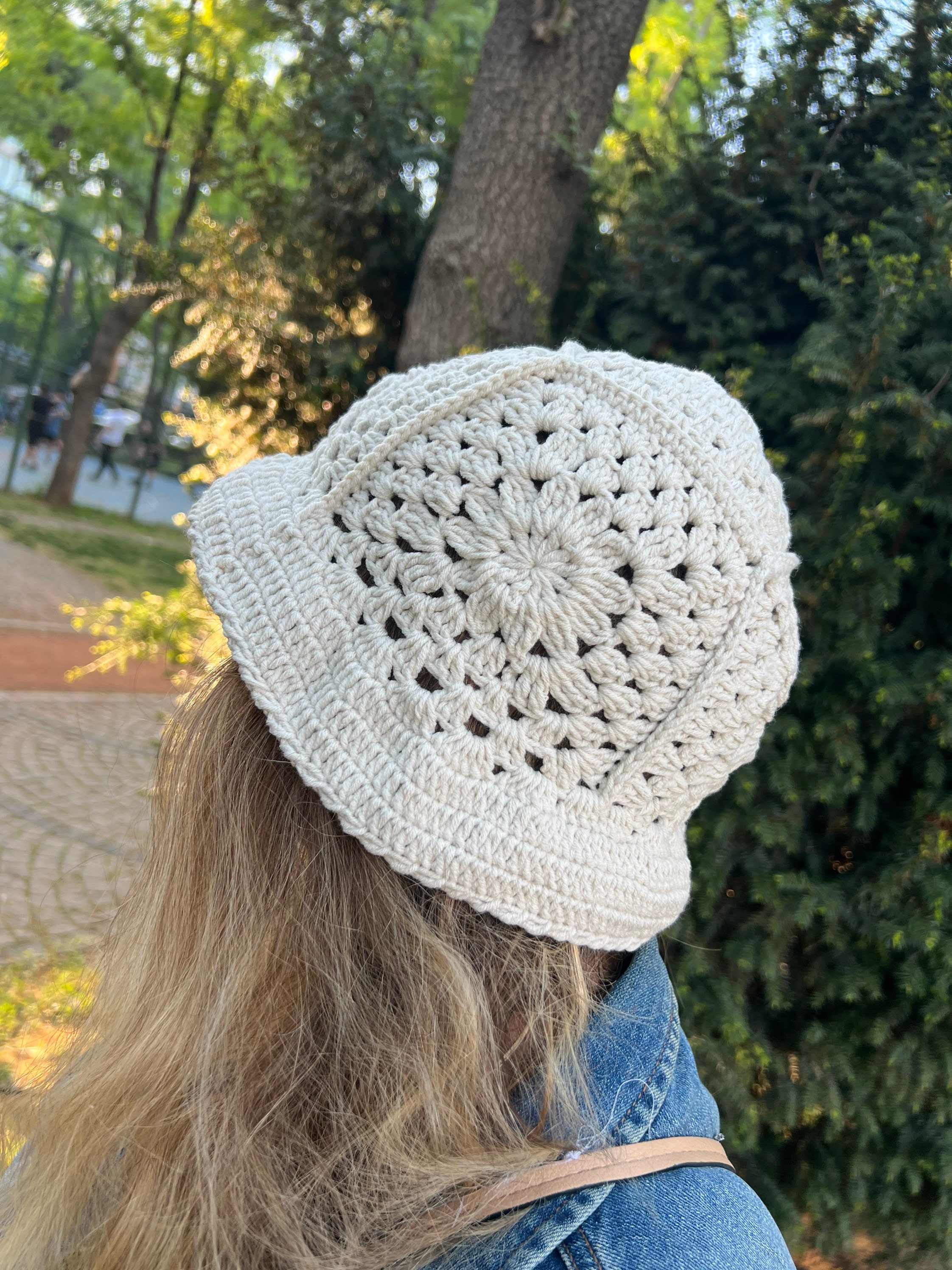 帽子 solsoonerorlater hand-knitted bubkethat Crochet Sunflower Bucket Hat: Granny Square Knit Cotton Sun