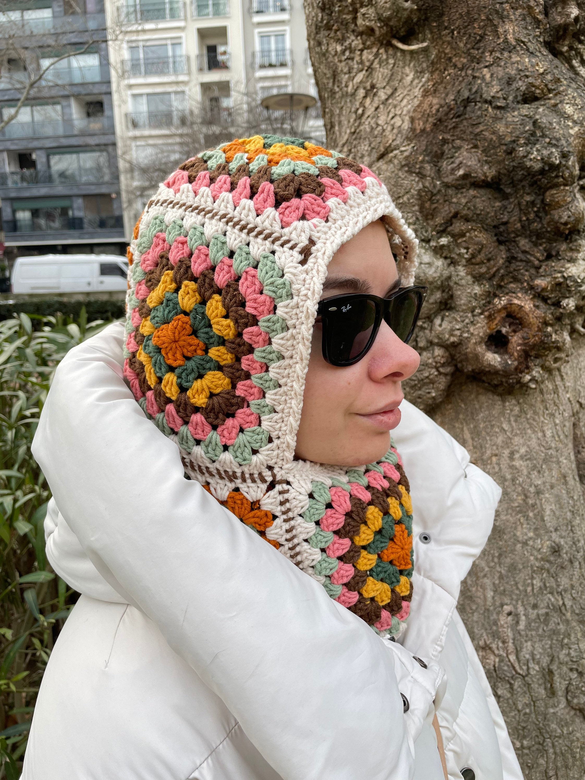 Granny Square Balaclava | Face Cover | Crochet Hat | Granny