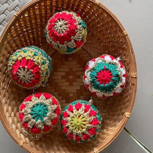 Crochet Christmas Ornaments | Handmade Christmas Tree Ornaments | Farmhouse Christmas |  Christmas Decoration | Holiday Gift | Rustic