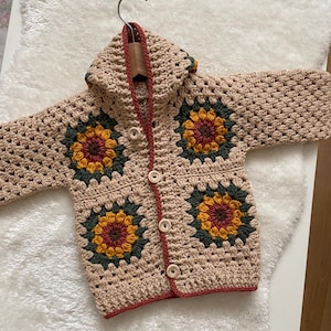 Hand Crocheted Cardigan for Babies, Crochet Baby Clothes, Baby Winter Cardigan, Knitted Baby Clothes, Toddler Winter Jacket, Newborn Gift