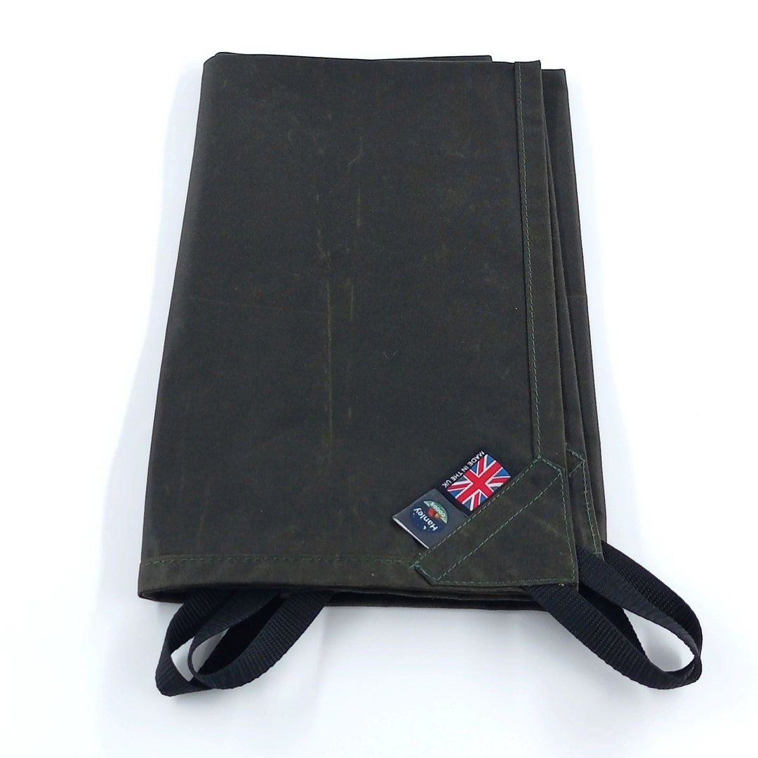 28x39 Green Waxed Canvas Ground Sheet W/ Corner Tie Outs Traditional