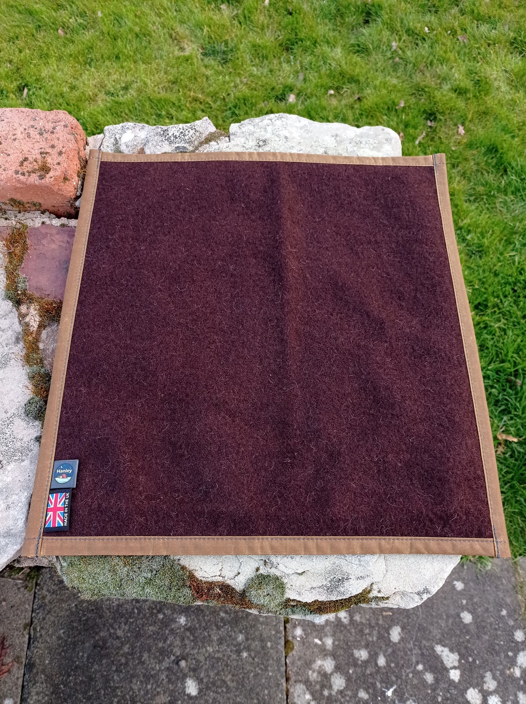 Tan Waxed Canvas & Brown Wool Ground Cloth Sit Mat Seat Pad Etsy