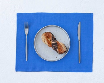 Linen placemats set in Blue. Linen placemats. Set of 2 placemats. Table placemats