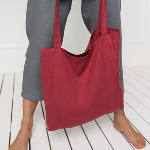 Linen market bag / Linen tote bag / Shopping bag / Various colors zdjęcie 1