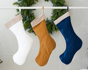 Linnen kerstsok / linnen kous / kerstcadeau / handgemaakte kousen