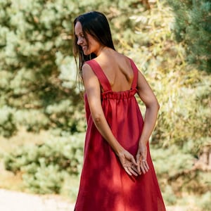 Linen Maxi Dress ADELE / Sleeveless Dress / Loose Linen Dress /