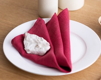 Linen Christmas napkins set of 2, Dinner linen napkins, Table linen, Reusable zero waste napkins.
