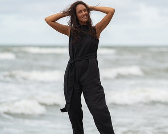 Salopette en lin DICEY / Combi-pantalon ample / Combi-pantalon en lin