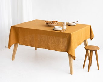 Linen tablecloth in various colors. Stonewashed linen tablecloth. Table linen. Linen table cloth square