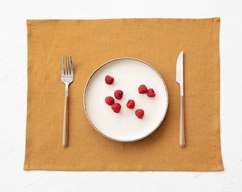 Linen placemats set of 2, Natural placemats, Table placemats, Dining placemats, Natural placemats, Stonewashed linen placemat set,