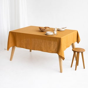 Linen tablecloth in various colors. Stonewashed linen tablecloth. Table linen. Linen table cloth square