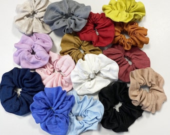 Linen scrunchies set of 3 pcs , Hair accessories, Hair scrunchies, Linen hair ties