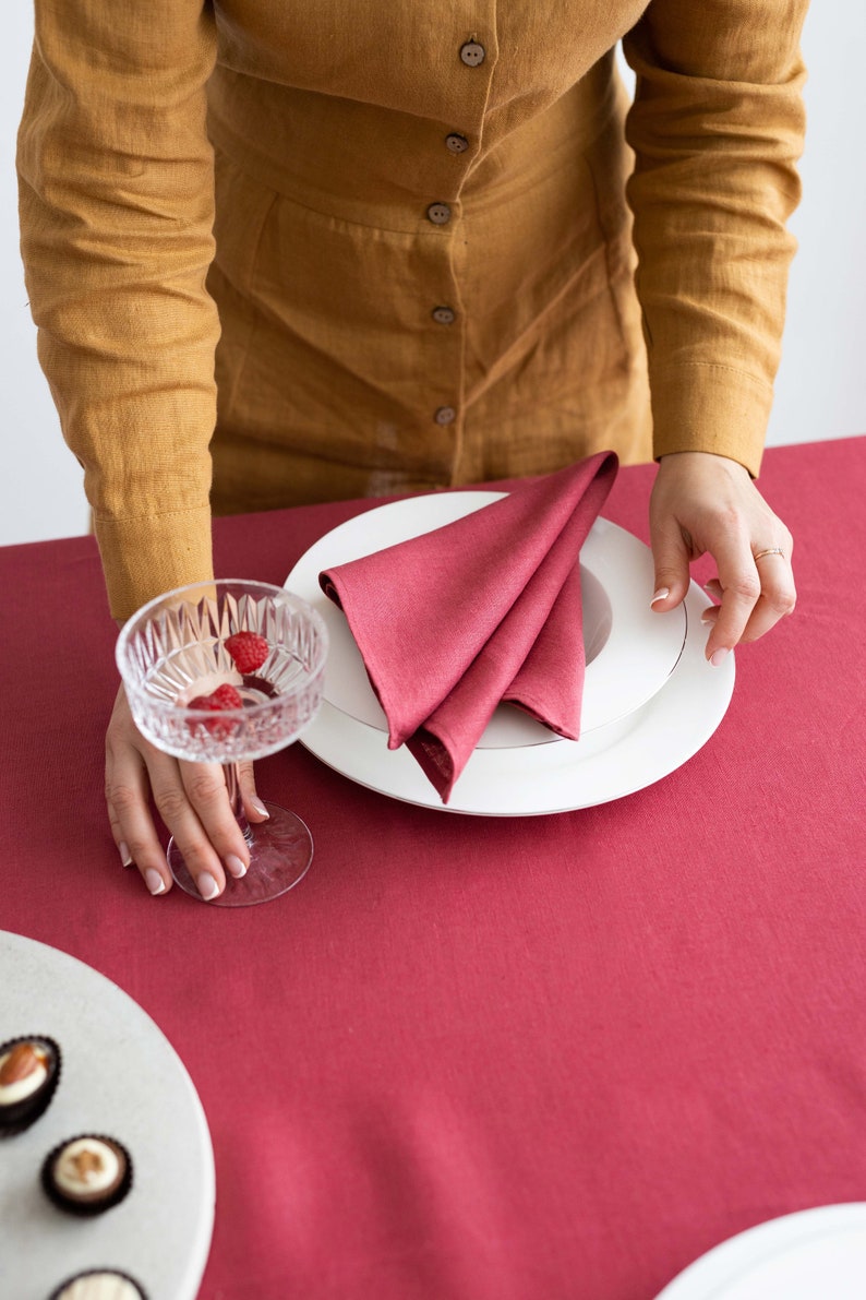 Set of 2 linen napkins, Dinner linen napkins, Cloth napkins, Wedding napkins, Table linens, Stonewashed linen napkins image 8