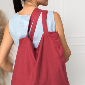 Linen market bag / Linen tote bag / Shopping bag / Various colors zdjęcie 2