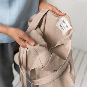 Linen market bag / Linen tote bag / Shopping bag / Various colors zdjęcie 9