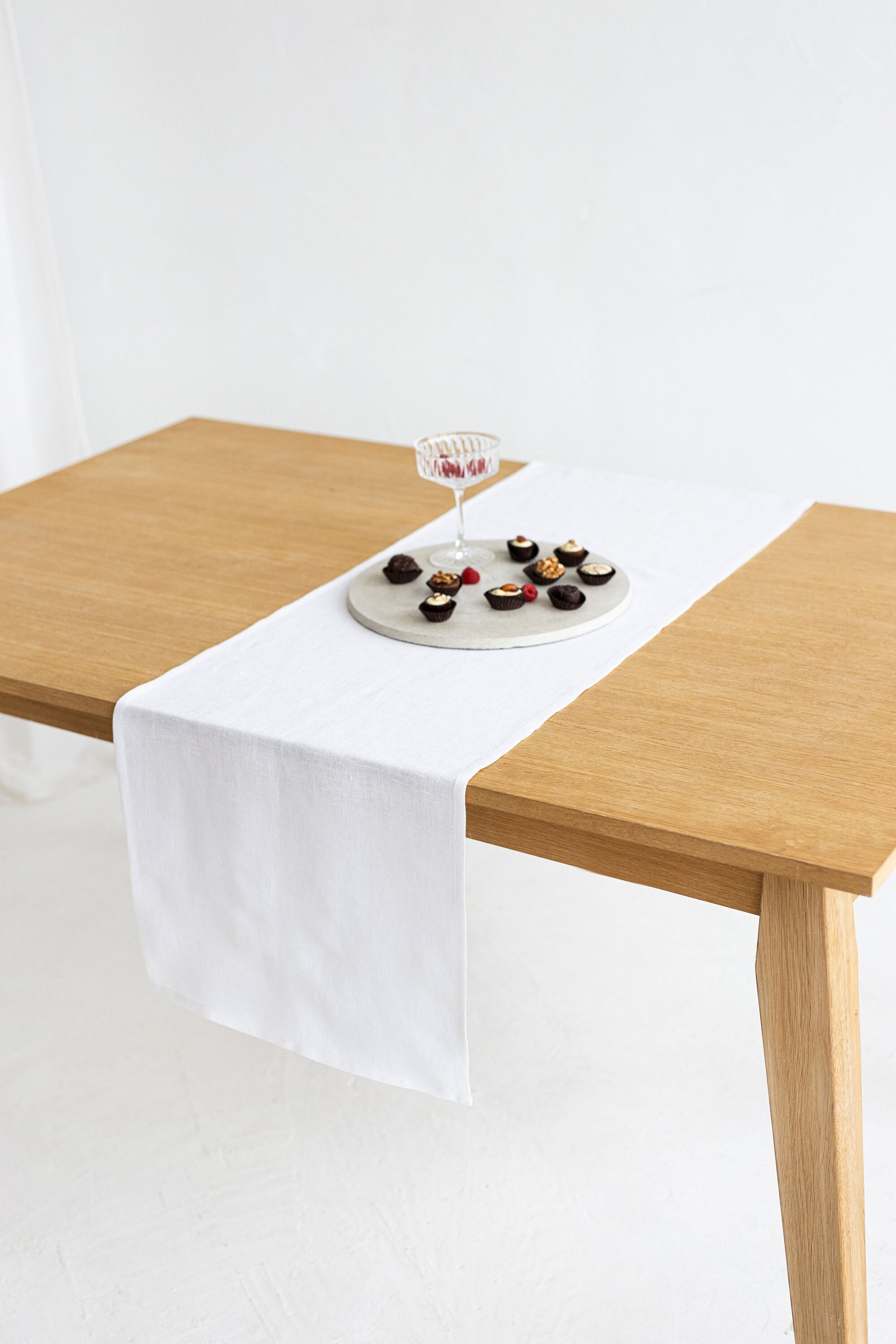 Plain white table runner deals