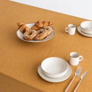 Linen tablecloth in various colors. Stonewashed linen tablecloth. Table linen. Linen table cloth square image 6