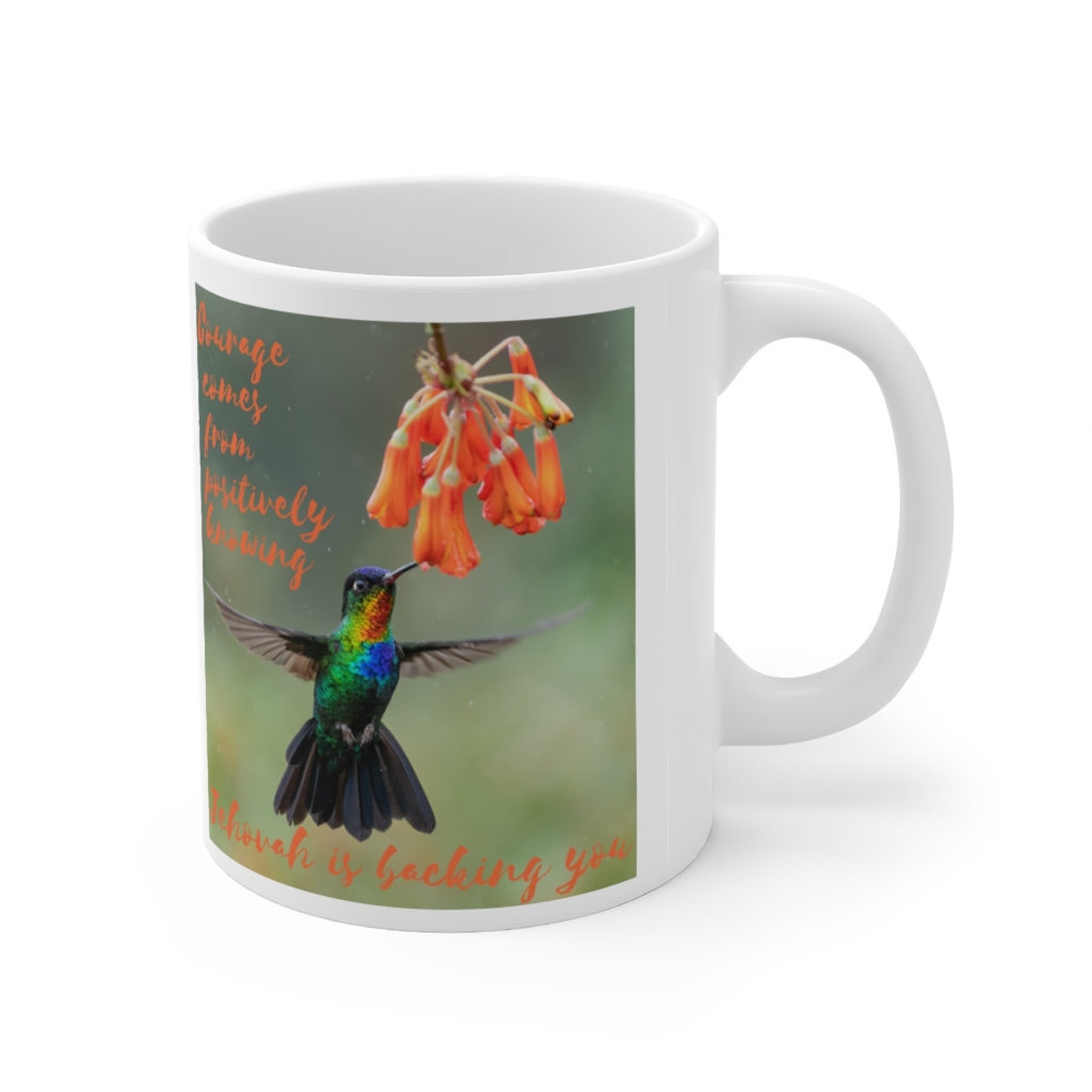 De dónde viene el coraje colibrí taza de café de cerámica