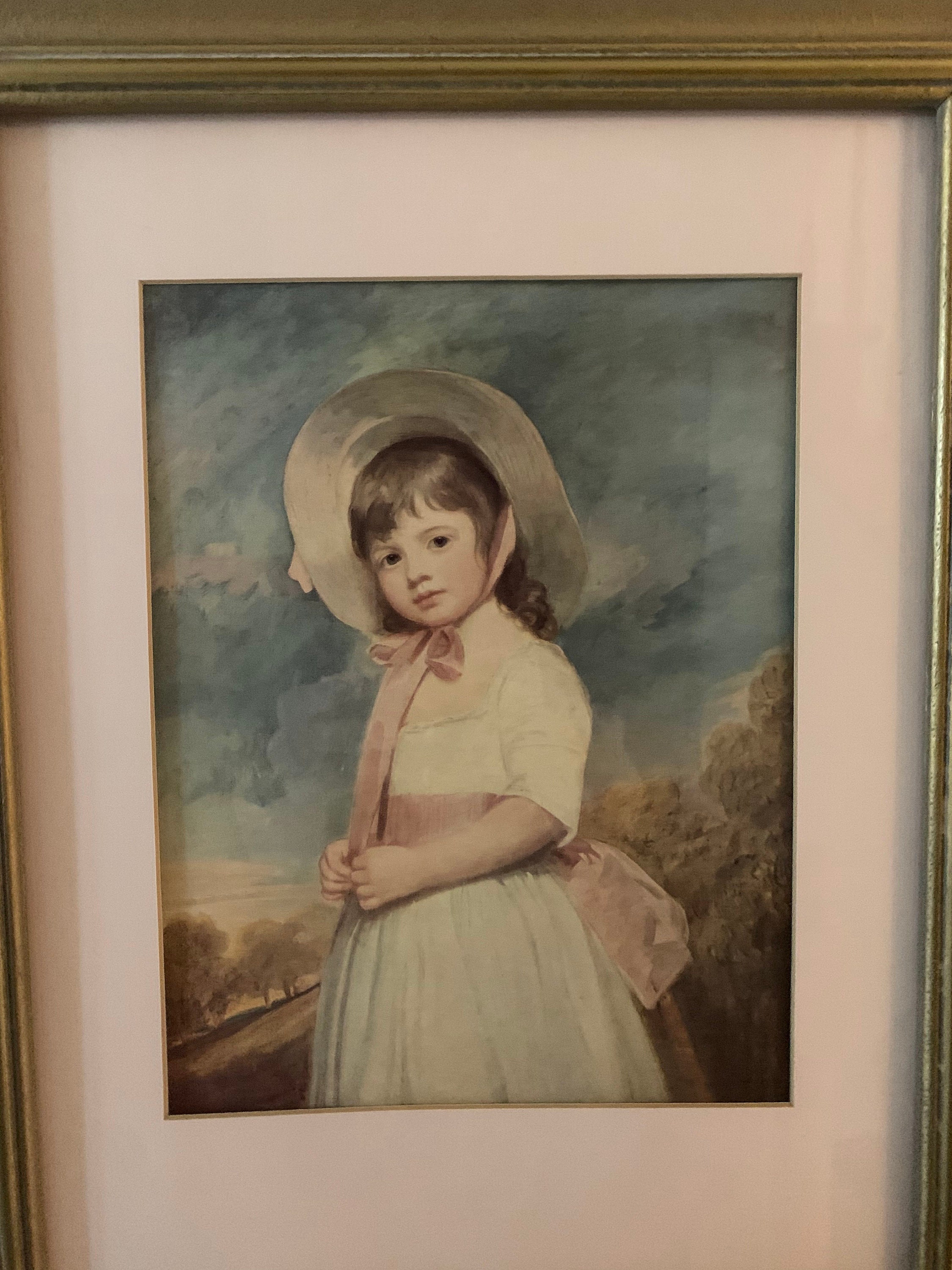 Vintage Framed PRINT 'Miss Juliana WILLOUGHBY' par George Romney ...