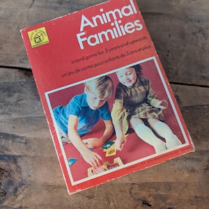 Jeu de cartes vintage « ANIMAL Families », par WADDINGTONS House of Games, vers 1974