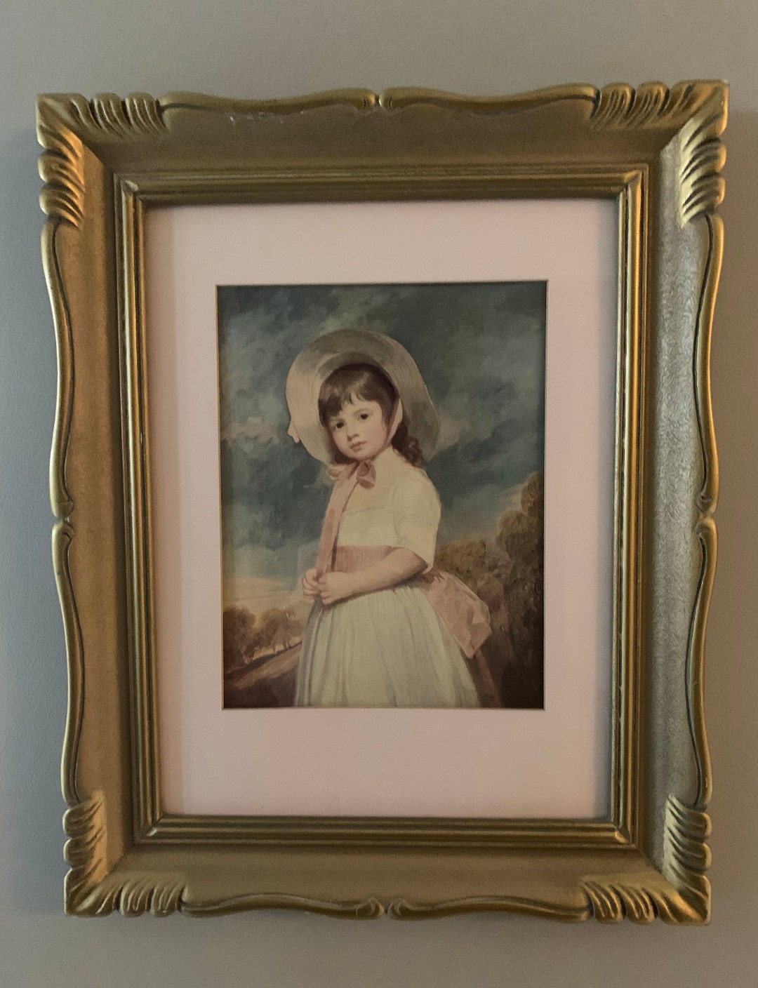 Vintage Framed PRINT 'Miss Juliana WILLOUGHBY' par Romney