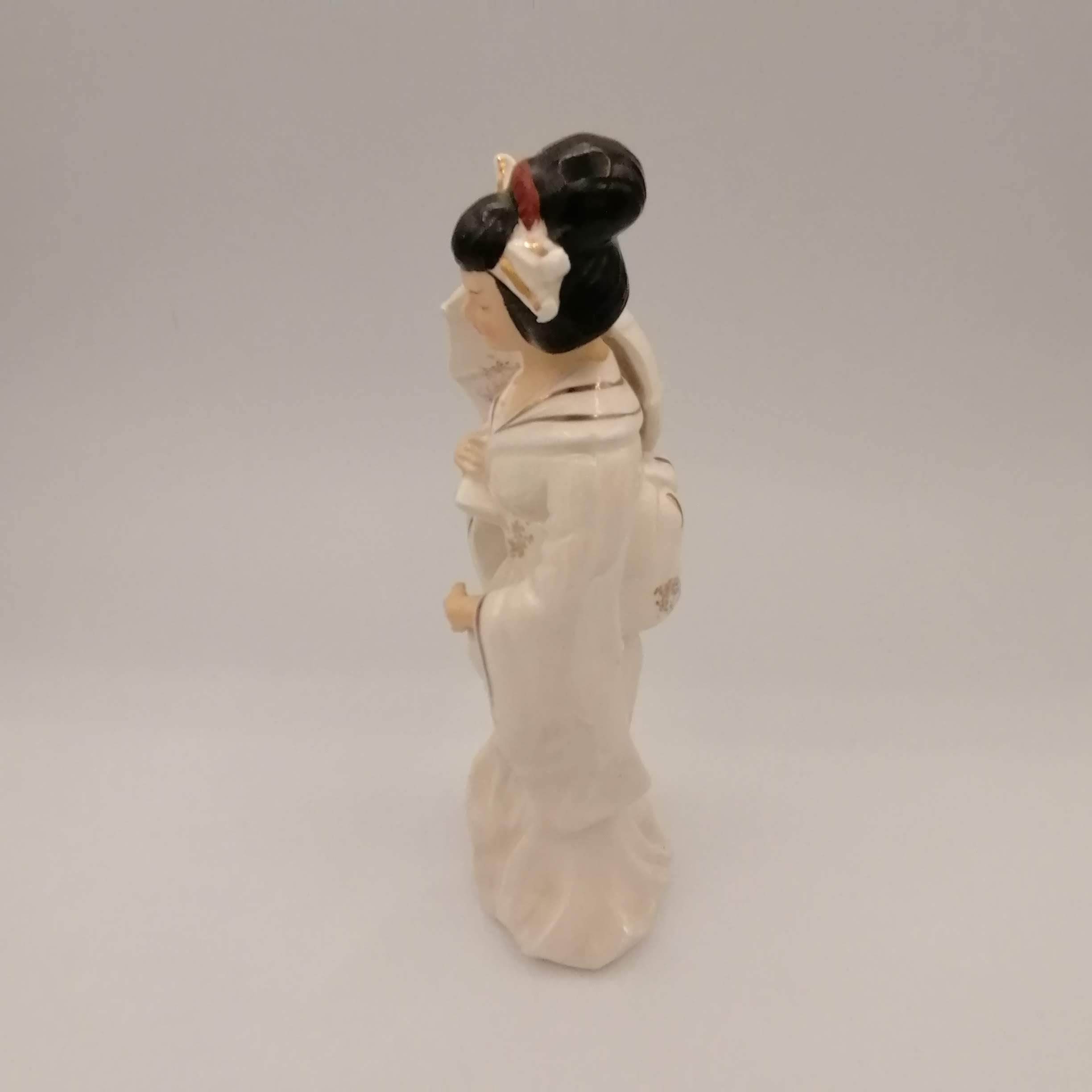Vintage Porcelain GEISHA Figurine Holding Umbrella Made in Etsy