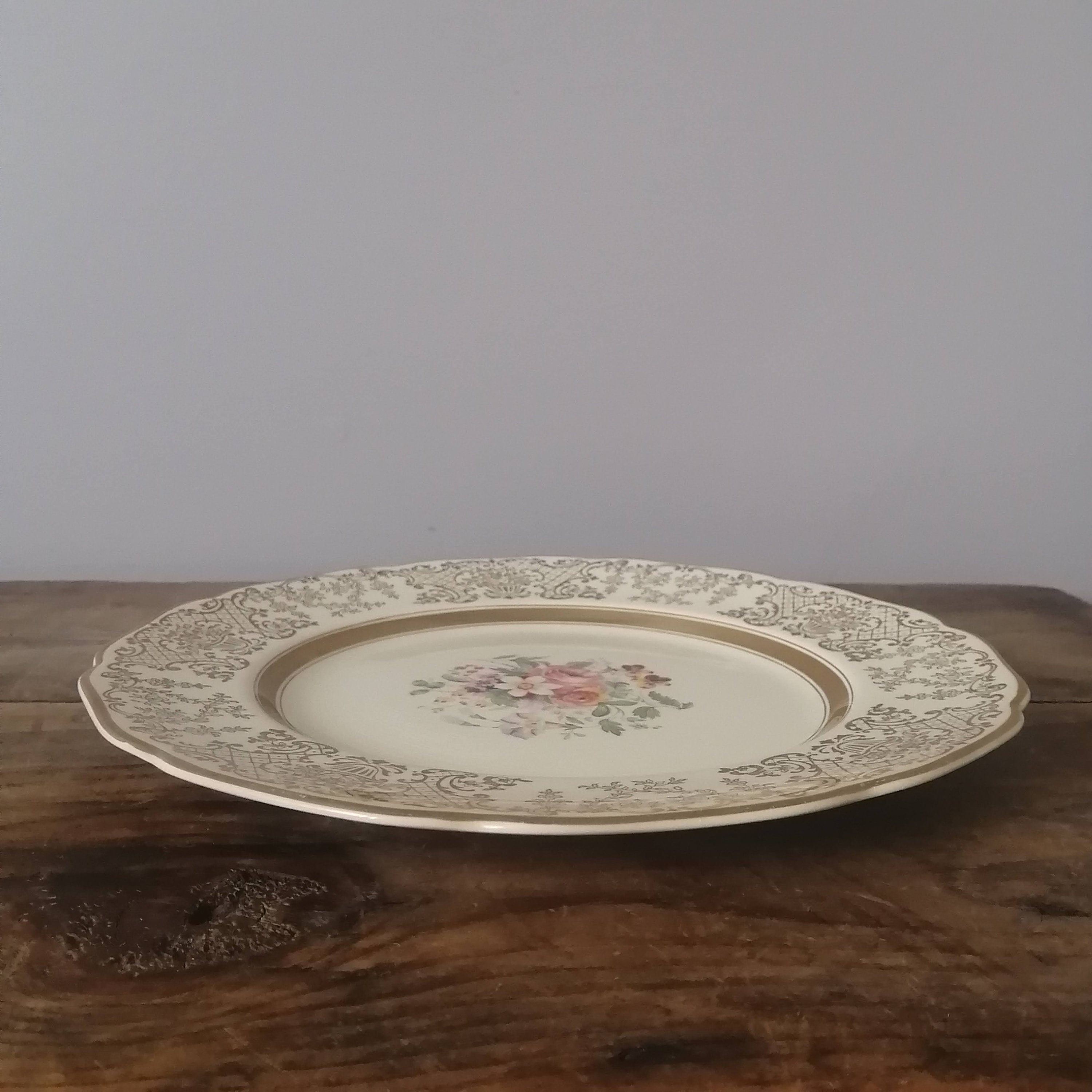 Vintage JOHNSON BROS, Victorian Pattern, Floral With Gold Filigree, Art