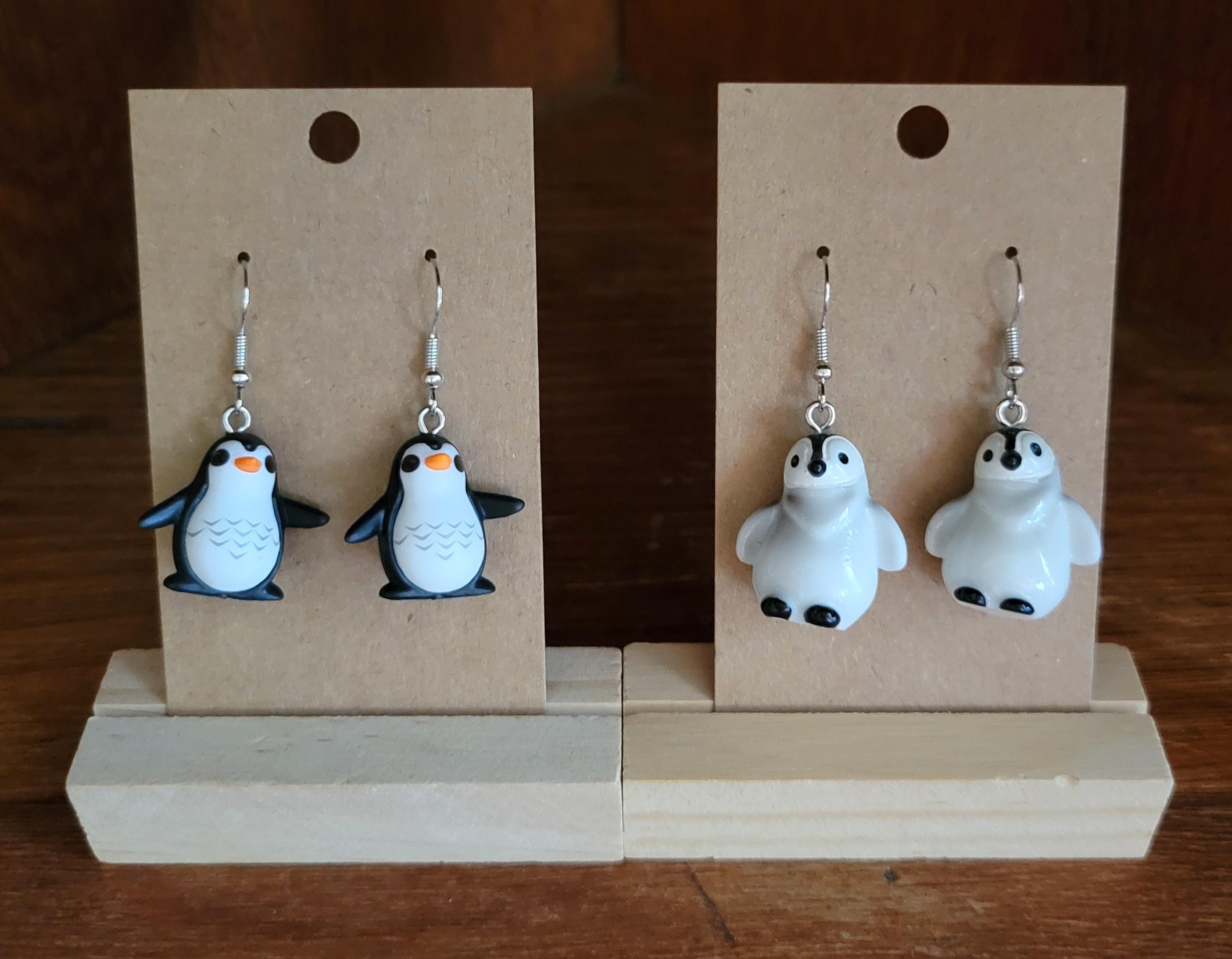 925 Sterling Silber Pinguin Stecker Ohrringe – Niedliches Design, Hypoallergen, Mit Geschenkbox