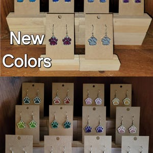 Paw Print Earrings, Colored